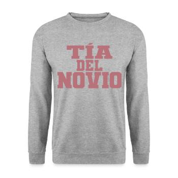 Tia del Novio Groom's Auntie Women Wedding Gift - Unisex Sweatshirt - salt & pepper - Front - Alina (178cm) & Michal (187cm)