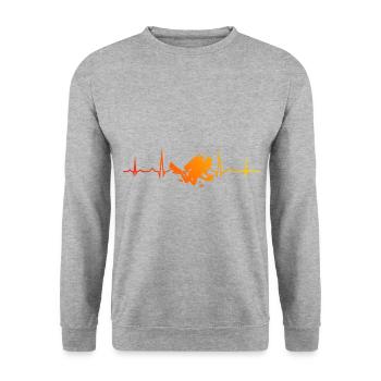 Tauchen Herren Taucher Diver Free Dive - Unisex Pullover - Weißgrau meliert - Vorne - Alina (178cm) & Michal (187cm)