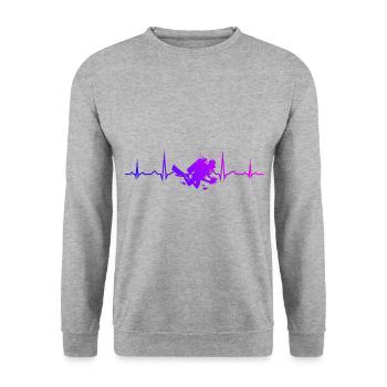 Diver Scuba Diver Plongée sous-marine pour hommes - Sweat-shirt Unisexe - gris chiné - Devant - Alina (178cm) & Michal (187cm)