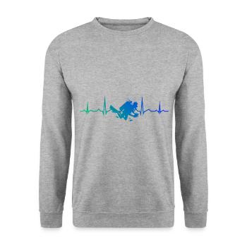 Free Dive Scuba Taucher Scuba Diver Scuba Tauchen - Unisex Pullover - Weißgrau meliert - Vorne - Alina (178cm) & Michal (187cm)