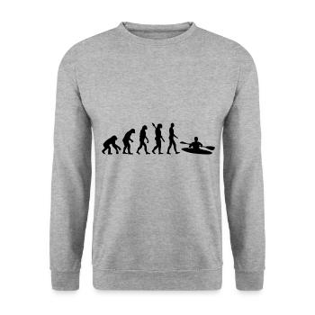 Evolution Graphic Kayaking Canoe Rowing Rower Padd - Unisex Pullover - Weißgrau meliert - Vorne - Alina (178cm) & Michal (187cm)