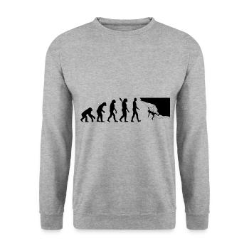 Evolution Graphic Climbing Climber Bouldering Boul - Unisex Pullover - Weißgrau meliert - Vorne - Alina (178cm) & Michal (187cm)