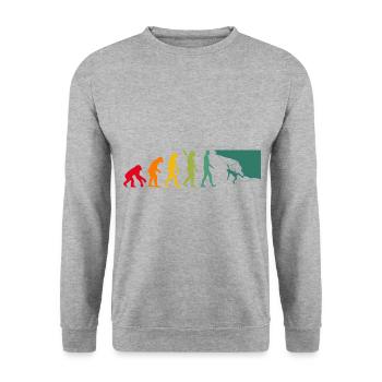 Evolution Graphic Climbing Climber Bouldering Boul - Unisex Pullover - Weißgrau meliert - Vorne - Alina (178cm) & Michal (187cm)