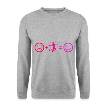 Badminton Badminton Players Men Badminton - Unisex Sweatshirt - salt & pepper - Front - Alina (178cm) & Michal (187cm)