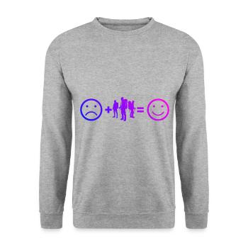 Climber Climbing Damen Bouldern Kletterer - Unisex Pullover - Weißgrau meliert - Vorne - Alina (178cm) & Michal (187cm)