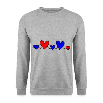 Family 3 Children Parents 2 Sons 1 Daughter Heart - Unisex Sweatshirt - salt & pepper - Front - Alina (178cm) & Michal (187cm)