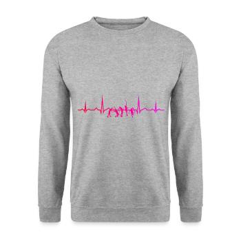 Tennis féminin Tennis masculin Jouer au tennis - Sweat-shirt Unisexe - gris chiné - Devant - Alina (178cm) & Michal (187cm)
