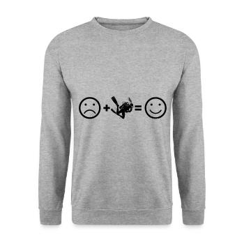Plongeur Homme Plongeur Plongeur Femme Plongeur - Sweat-shirt Unisexe - gris chiné - Devant - Alina (178cm) & Michal (187cm)