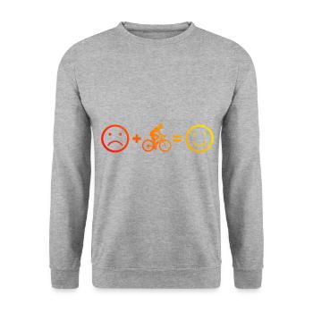 Fahrrad Radfahrer Velo Bike Radfahren - Unisex Pullover - Weißgrau meliert - Vorne - Alina (178cm) & Michal (187cm)