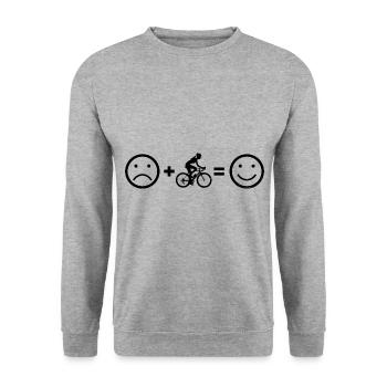 Damen Fahrradfahren Herren Radeln Velo - Unisex Pullover - Weißgrau meliert - Vorne - Alina (178cm) & Michal (187cm)
