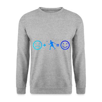 Badminton Homme badminton badminton joueur de badminton - Sweat-shirt Unisexe - gris chiné - Devant - Alina (178cm) & Michal (187cm)