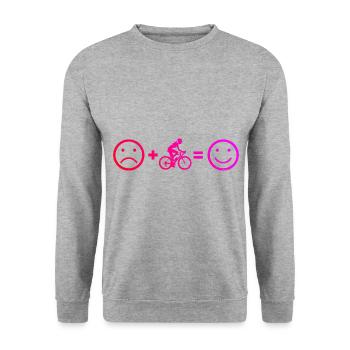 Mtb Fahrrad Velo Damen Mountainbike Fahrradfahren - Unisex Pullover - Weißgrau meliert - Vorne - Alina (178cm) & Michal (187cm)