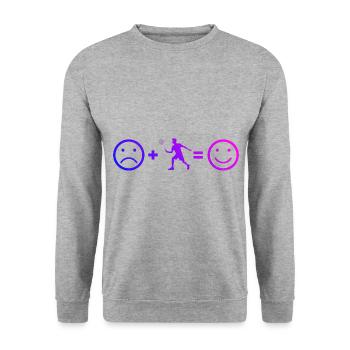 Badminton Player Squash Women's Badminton Badminton - Unisex Sweatshirt - salt & pepper - Front - Alina (178cm) & Michal (187cm)