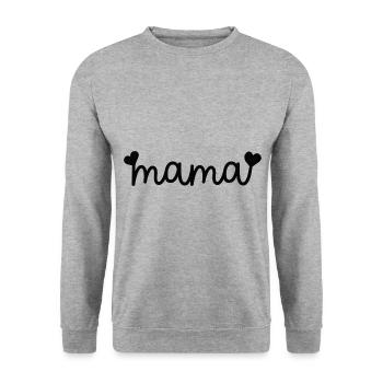 Mama - Unisex Pullover - Weißgrau meliert - Vorne - Alina (178cm) & Michal (187cm)
