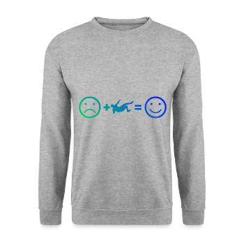 Bouldern Boulder Climbing Herren Climber - Unisex Pullover - Weißgrau meliert - Vorne - Alina (178cm) & Michal (187cm)