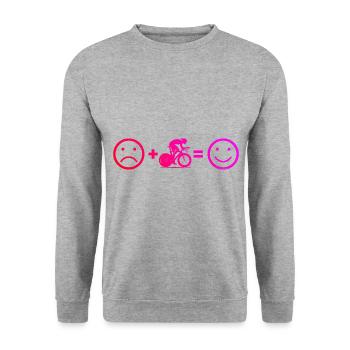 Road Bike Road Bike Road Cycling Road Cyclist - Unisex Sweatshirt - salt & pepper - Front - Alina (178cm) & Michal (187cm)