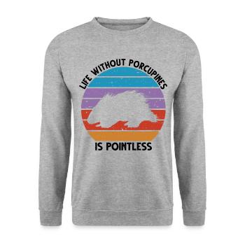 Porcupine Designs for Hedgehog Porcupine Fan - Unisex Sweatshirt - salt & pepper - Front - Alina (178cm) & Michal (187cm)