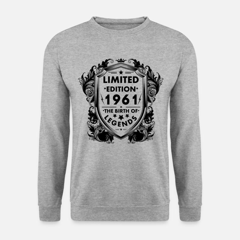 1961 - Unisex Pullover - Weißgrau meliert