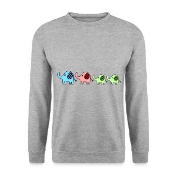 Elephant Family 2 Fils Cadeau Parents - Sweat-shirt Unisexe - gris chiné - Devant - Alina (178cm) & Michal (187cm)