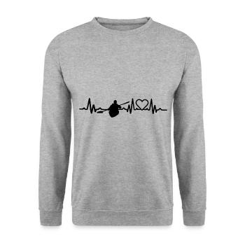 Canoeing - Unisex Sweatshirt - salt & pepper - Front - Alina (178cm) & Michal (187cm)