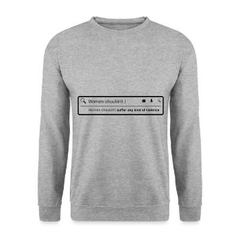 Women Shouldn't Suffer Any Kind Gay Lesbian Femini - Unisex Pullover - Weißgrau meliert - Vorne - Alina (178cm) & Michal (187cm)