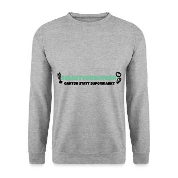 Eigener Garten Hobbygärtner Selbstversorger - Unisex Pullover - Weißgrau meliert - Vorne - Alina (178cm) & Michal (187cm)