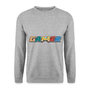 Gamer Graphic Video Game Player Gaming Gamer Pc Co - Unisex Pullover - Weißgrau meliert - Vorne - Alina (178cm) & Michal (187cm)