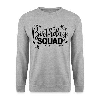 Birthday Squad Matching Group Birthday Party Gift - Unisex Sweatshirt - salt & pepper - Front - Alina (178cm) & Michal (187cm)