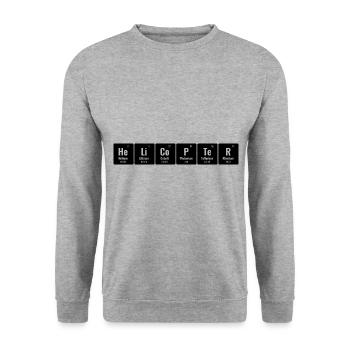 Periodisches System der Elemente Hubschrauberpilot Chop - Unisex Pullover - Weißgrau meliert - Vorne - Alina (178cm) & Michal (187cm)