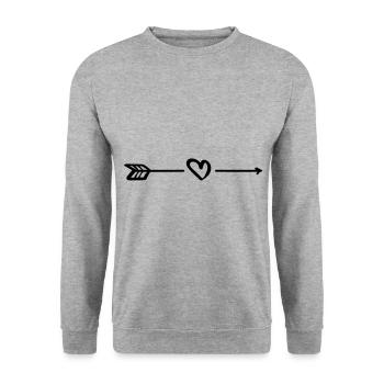 Cœur de la flèche - Sweat-shirt Unisexe - gris chiné - Devant - Alina (178cm) & Michal (187cm)