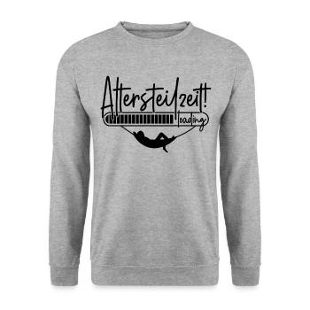 ATZ Ladebalken Hängematte Altersteilzeit loading - Unisex Pullover - Weißgrau meliert - Vorne - Alina (178cm) & Michal (187cm)