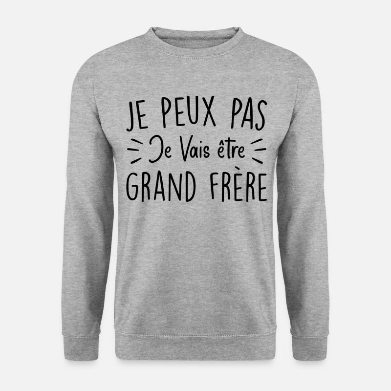 Ich kann nicht, ich werde ein großer Bruder sein - Unisex Pullover - Weißgrau meliert