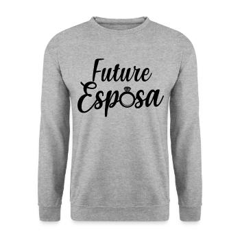 Future Esposa Fiançailles Mariage Douche nuptiale - Sweat-shirt Unisexe - gris chiné - Devant - Alina (178cm) & Michal (187cm)