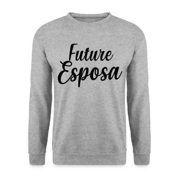 Future Esposa Fiançailles Mariage Douche nuptiale - Sweat-shirt Unisexe - gris chiné - Devant - Alina (178cm) & Michal (187cm)