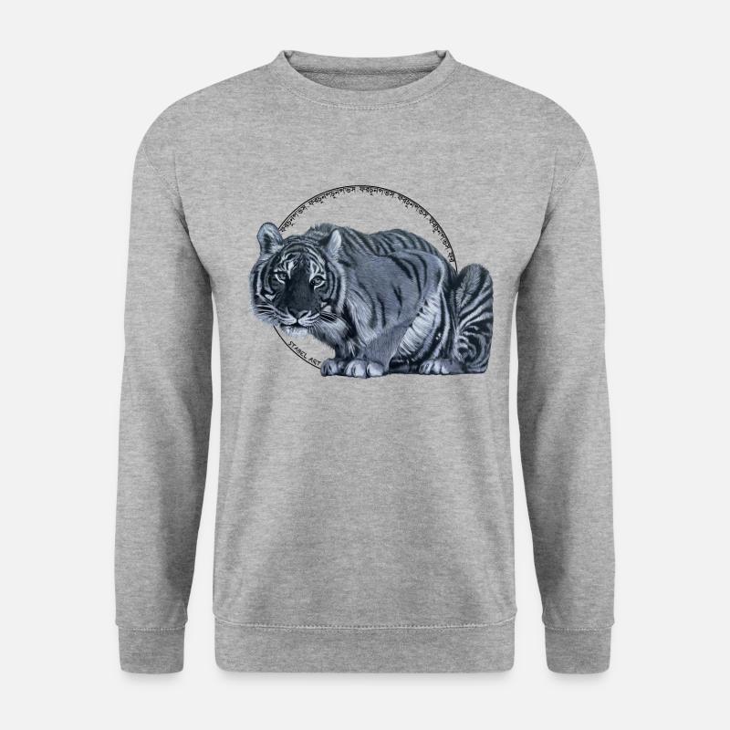 Tiger - Unisex Pullover - Weißgrau meliert