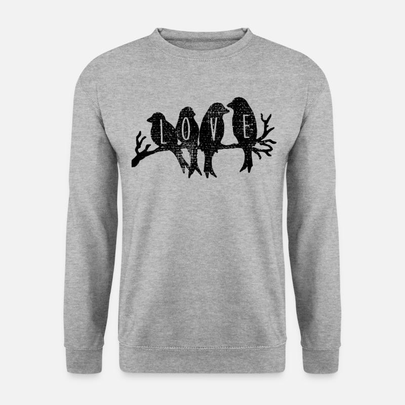 BIRD SHIRT - Unisex Pullover - Weißgrau meliert