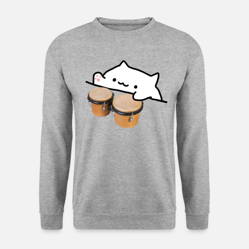 Bongo Cat memes - Unisex Sweatshirt - salt & pepper