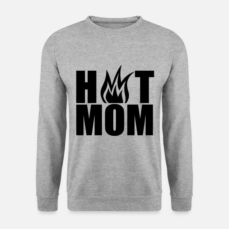 Hot Mom - Unisex Pullover - Weißgrau meliert