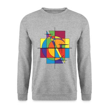 Fantasy Design - Unisex Pullover - Weißgrau meliert - Vorne - Alina (178cm) & Michal (187cm)