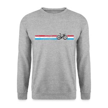 Drapeau cycliste Luxembourg Duché LU Bike Racing Noir - Sweat-shirt Unisexe - gris chiné - Devant - Alina (178cm) & Michal (187cm)