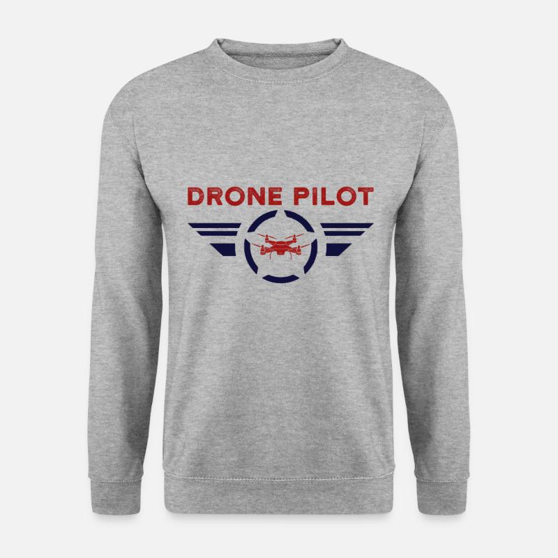 Drohnenpilot - Unisex Pullover - Weißgrau meliert