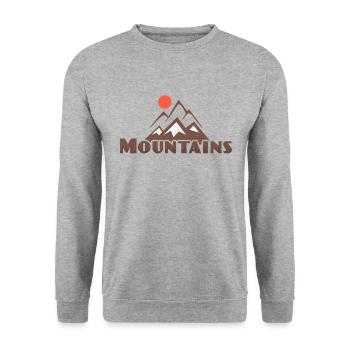 Montagnes avec soleil - montagnes avec soleil - Sweat-shirt Unisexe - gris chiné - Devant - Alina (178cm) & Michal (187cm)