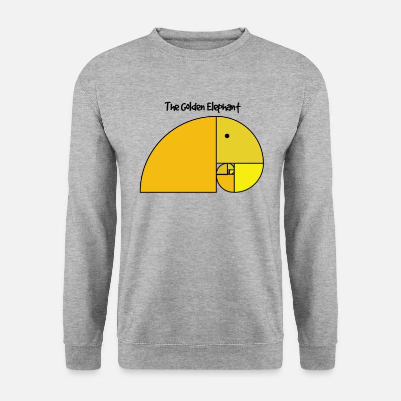 Fibonacci Elephant - golden section elephant - Unisex Sweatshirt - salt & pepper