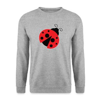 Coccinelle porte-bonheur fille garçon cadeau - Sweat-shirt Unisexe - gris chiné - Devant - Alina (178cm) & Michal (187cm)