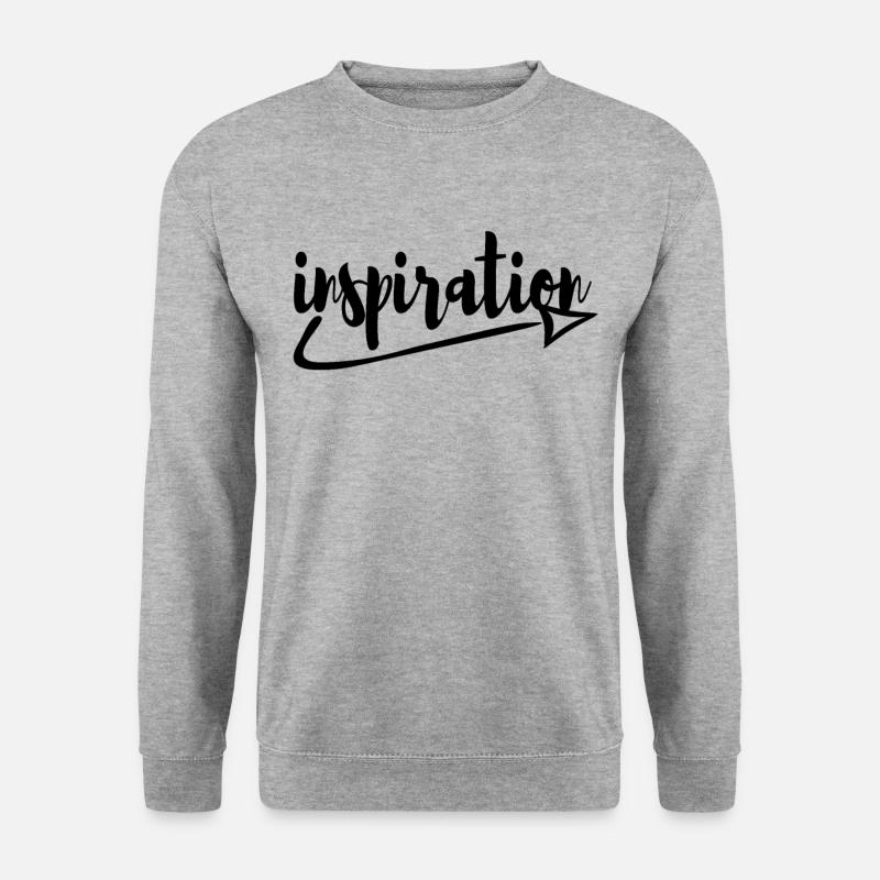 Inspiration Yoga-Motivation! Schwarze Schrift! - Unisex Pullover - Weißgrau meliert