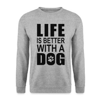 Dog motif with dog saying for dog owners - Unisex Sweatshirt - salt & pepper - Front - Alina (178cm) & Michal (187cm)