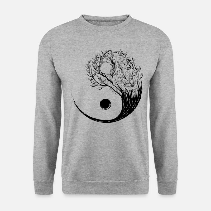 Cottagecore Aesthetic Ying Yang Tai Chi Goblincore - Unisex Pullover - Weißgrau meliert