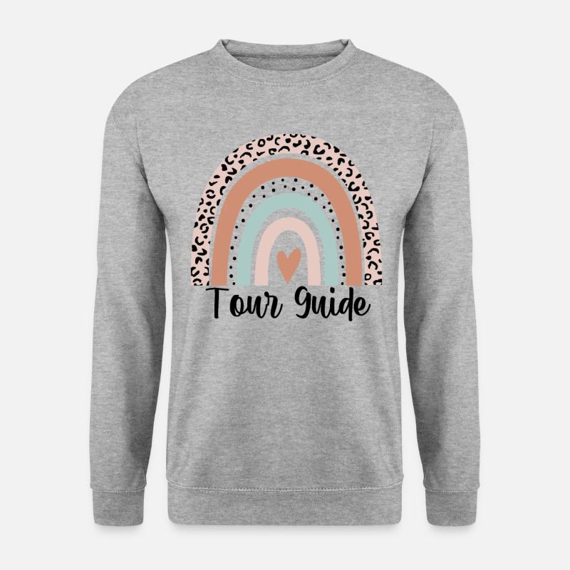 Reiseleiter Rainbow Leopard Funny Tour Guide Geschenk - Unisex Pullover - Weißgrau meliert