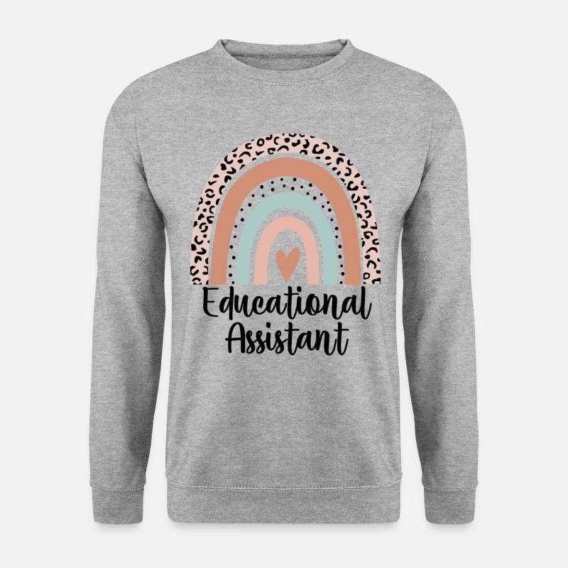 Educational Assistant Rainbow Leopard Teacher - Unisex Sweatshirt - salt & pepper