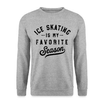 Eislaufen ist meine Lieblingsjahreszeit - Unisex Pullover - Weißgrau meliert - Vorne - Alina (178cm) & Michal (187cm)